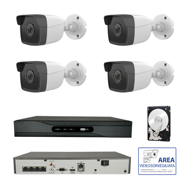 Housecurity - poe kit 4 kanal nvr 2 mpx H265 cloud ip videoüberwachung hd 1 tb