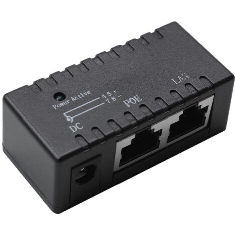 Poe Poe Injector Rj45 Dc 5.5Mm x 2.1Mm Adapter Connector(Black)--