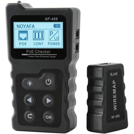 PoE Voltage and Current Tester with NF-488 Cable Tester