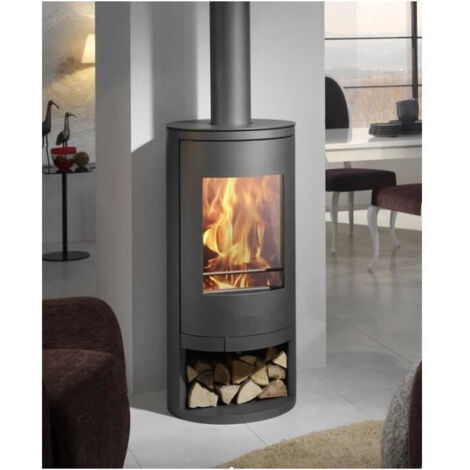 Poêle à bois 7,4 kW – Évacuation des fumées – Pour bûches jusqu'à 50 cm – Design Ecodesign – Intérieur en vermiculite – Panadero