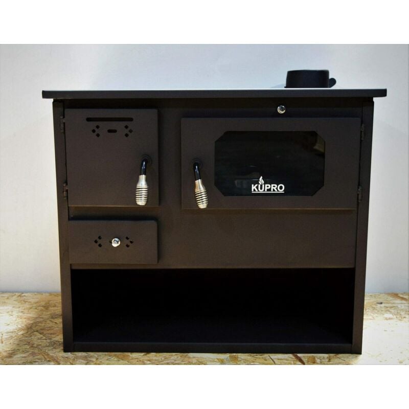 Kupro - Poêle à bois. Poêle à combustible solide avec four. 7,5 kW de puissance de chauffage. Idéal pour cuisiner. Modèle ' Tangra Niche avec verre'