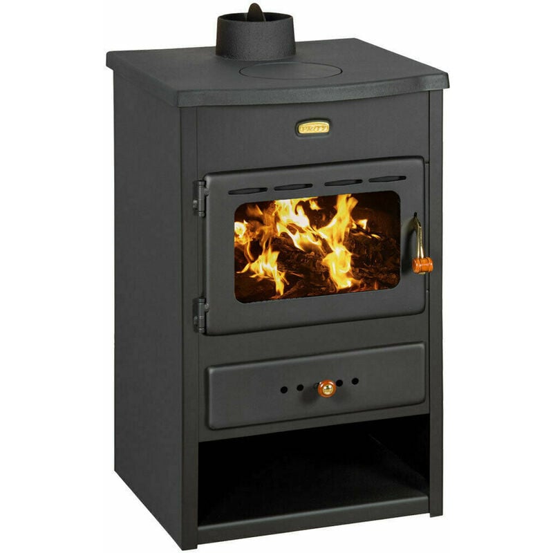Prity - Poêle à bois avec couvercle supérieur en fonte. Poêle à combustible solide. Puissance de chauffage de 9.5 kW. Modèle K1 cp