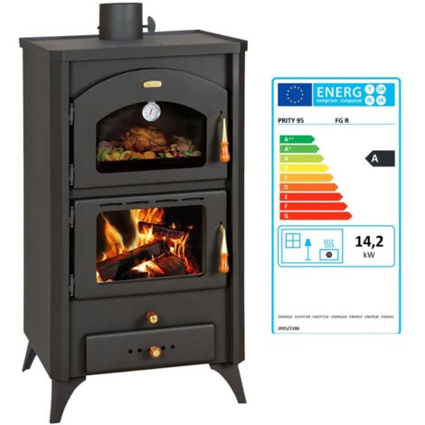 Poêle à bois avec four. Modèle rétro avec jambes. Puissance de chauffage de 14 kW. Modèle "Prity FGR"