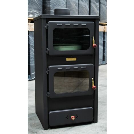 Poêle à bois avec four. Puissance de chauffage de 8 kW. Modèle "Kupro Lux Oven Steel"