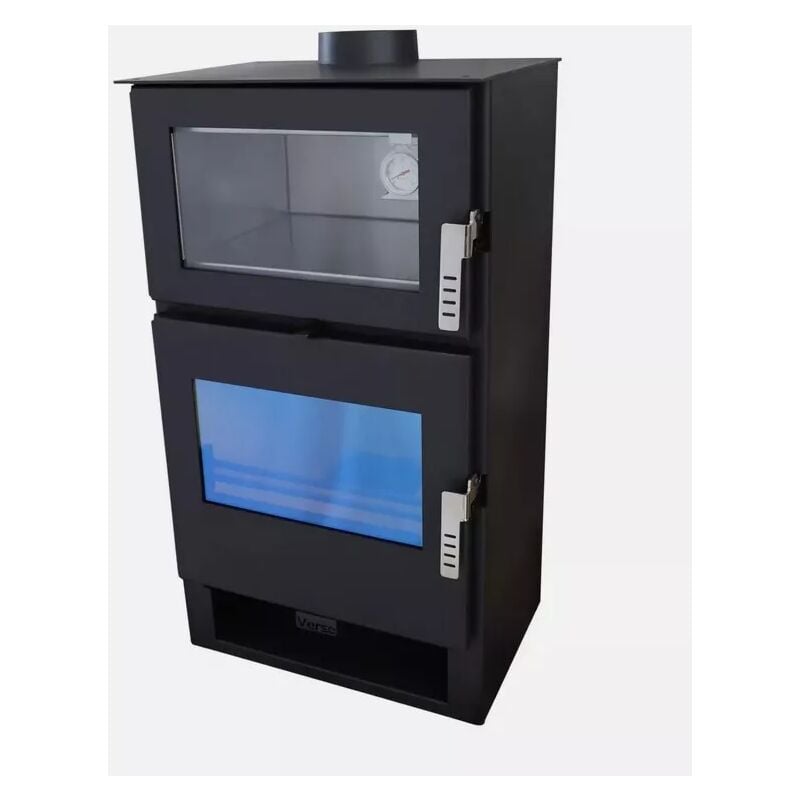 Verso - Poêle à bois avec Four en Inox f - Puissance 9 kW, Cuisinez et Chauffez Votre Maison avec Efficacité et Style