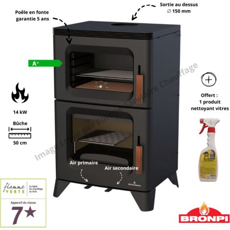 Poêle à bois avec four Hilton-H Bronpi