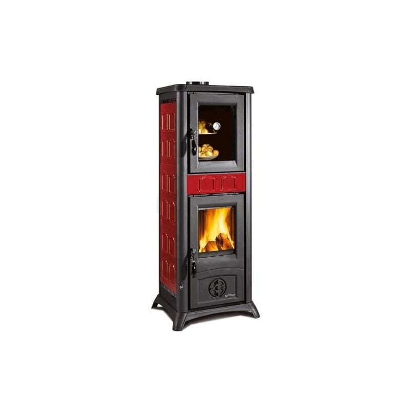 Nordica - Poêle à bois avec four - la Gemma Forno 5.0 Ceramica 7.3 kW Bordeaux