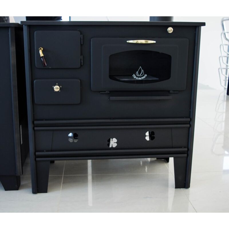 Poêle à bois. Puissance de chauffage de 7 kW. Poêle à combustible solide avec four. Modèle ' Prometey Nar Type b'