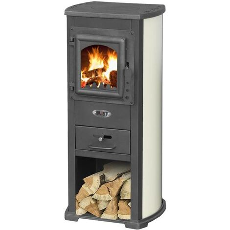 Poêle à bois beige
