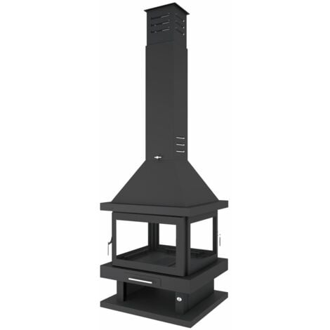 Poêle à bois cheminée 4 faces - FIREMATIC Kingston 10.4 kW  Porte fonte - sans vitre sérigraphiée