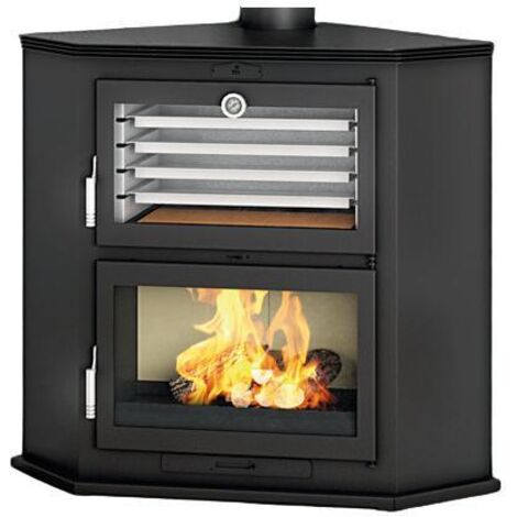 Poêle à bois d'angle avec four - FIREMATIC Texas 10.9 kW  Foyer en fonte