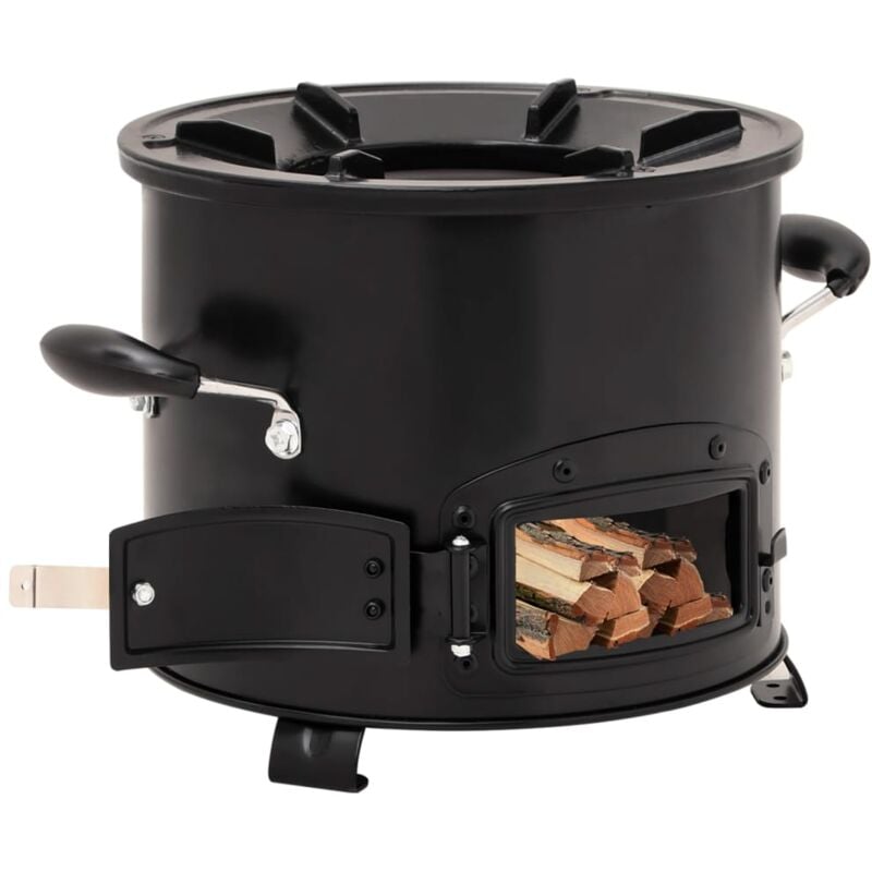 Poêle à bois de camping noir 36 x 26 x 22,5 cm métal