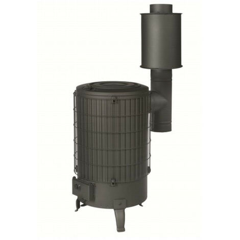 Poêle à bois ECO double combustion 16,8 kW – Rendement 80% – Évacuation horizontale 110mm – Compatible bûches et briquettes – Theca