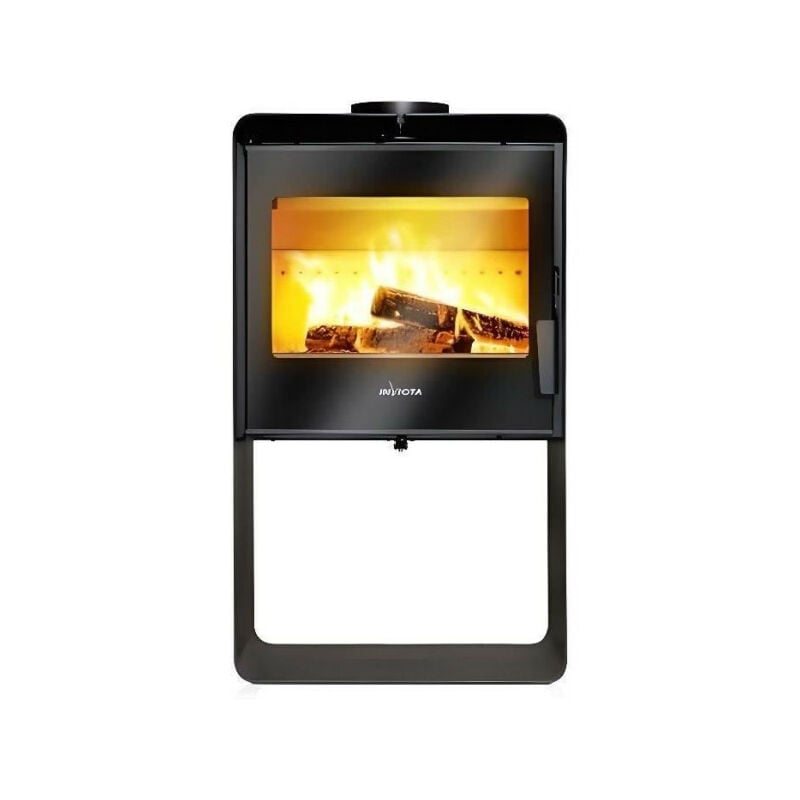 Invicta - Poele a Bois en acier Borée - Puissance optimale: 7,5 kW - Max: 10 kW - Bûches 40 cm max, Ecodesign - Noir