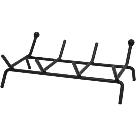 Poele a' bois en acier peint pour chemine'e 40x35 cm support bois section 12x12 mm