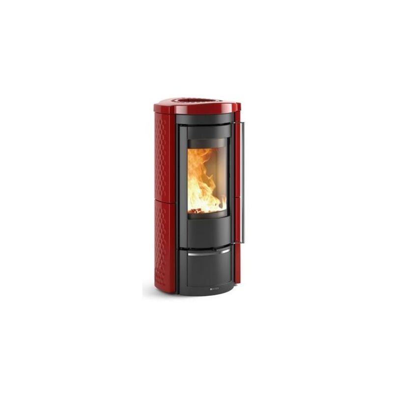 La Nordica - Poêle à bois en céramique raccordable Liu 7.5 kW Bordeaux