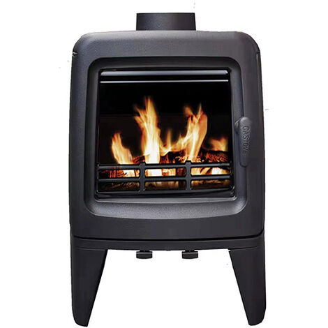 Poêle à bois en fonte 5 kW – Efficacité 78,8 % – Longueur max bûche 250 mm – Sortie fumée Ø 130 mm – Flamme Verte 7* - INA 5 KW