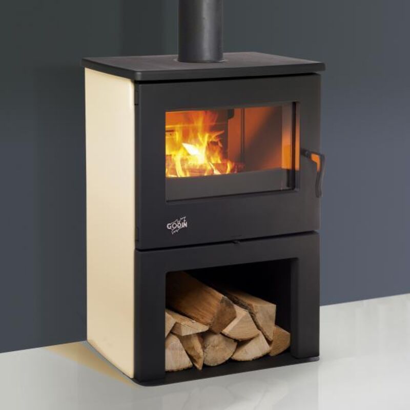 Godin - Poêle à bois Chinon 8,5kW acier émaillé sahara 362113SAHARA