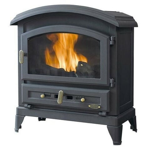Poêle à Bois Fonte-CANADIEN-9 kW-Peint anthracite GODIN - 310103