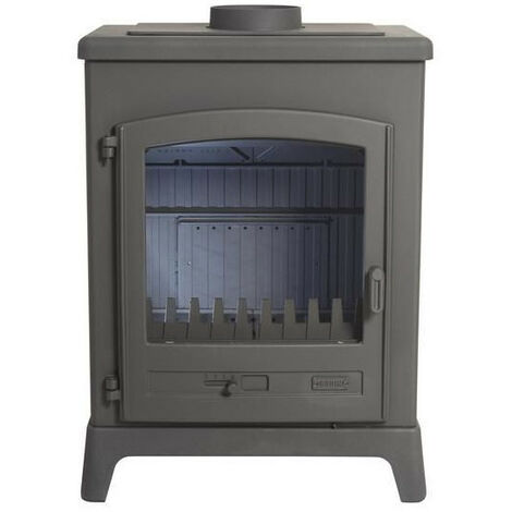 Poêle à Bois Fonte-FONTEMONT-12 kW-Peint anthracite Version Porte Galbé GODIN - 389144