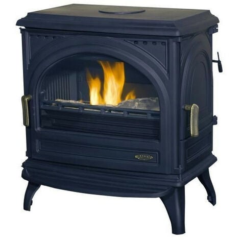Poêle à Bois Fonte-PETIT CARVIN-9 kW- Peint anthracite -thermostat GODIN - 366102