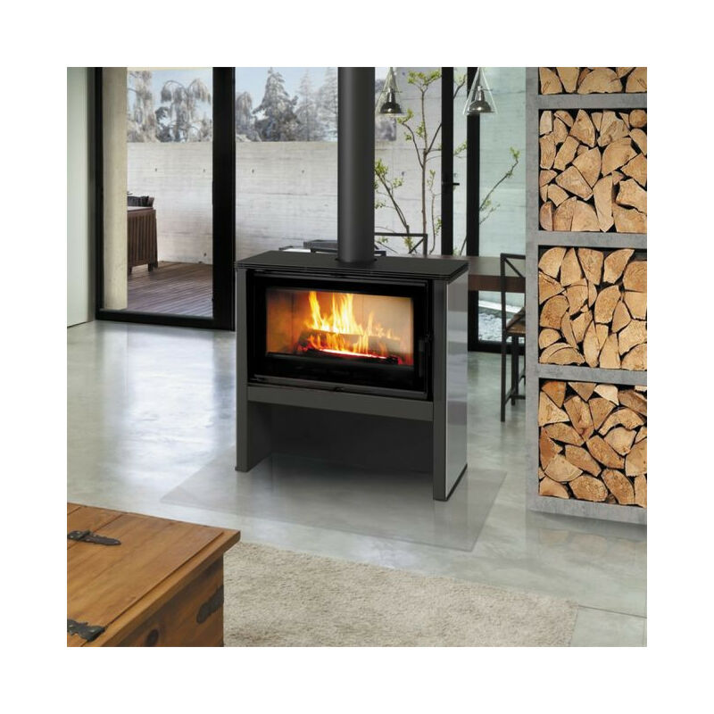 Poêle à bois juno 16 kw panneau noir