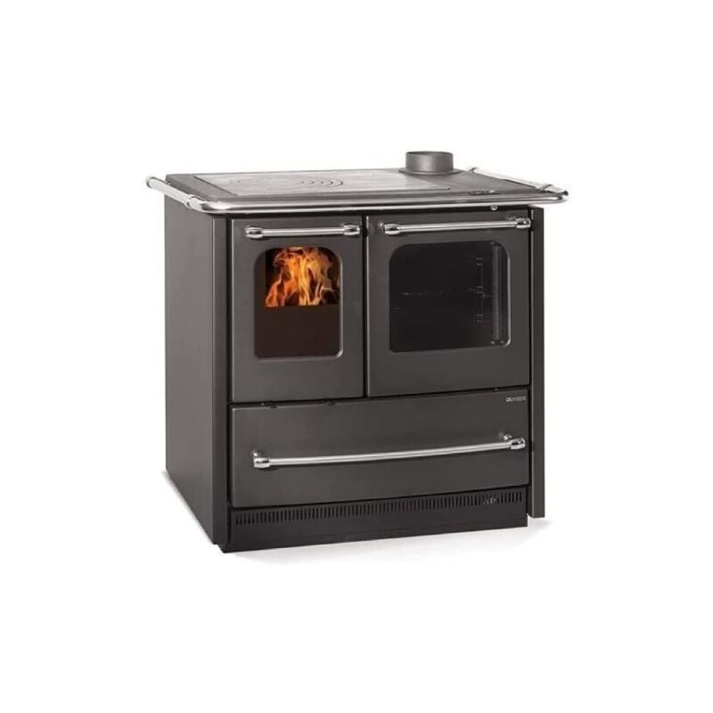 Nordica - Poele a' bois La Extraflame Sovrana Easy Evo 2.0 en acier anthracite Poele 9,2 kW 215 m chauffe'