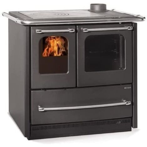 Poele a' bois La Nordica Extraflame Sovrana Easy Evo 2.0 en acier anthracite Poele 9,2 kW 215 m chauffe'