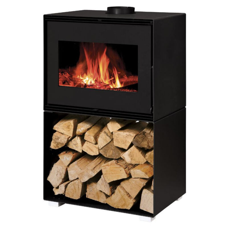 Poêle à bois matteo 10 bûches 50CM - Noir