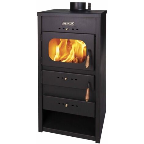 Poêle à bois Metalik Clasic 9,6 kW avec plaque en métal – chauffage de la maison