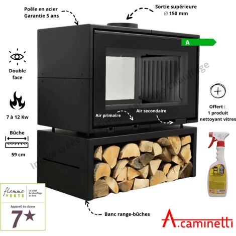 Poêle à bois Panorama 90 A.Caminetti