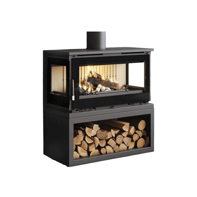 Fm Calefaccion - Poêle à bois raccordable 3 faces - firematic Calgary - l 13.5 kW