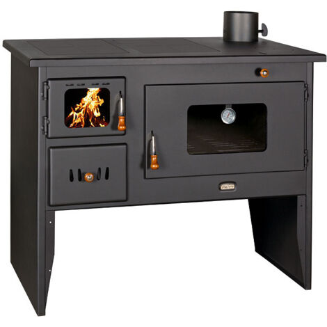 Poêle à bois. Puissance de chauffage de 16 kW. Poêle à combustible solide avec grand four. Modèle Prity 2P50