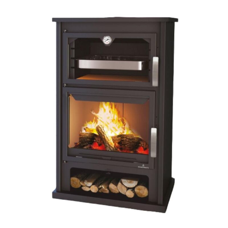Bronpi - Poêle à bois raccordable avec four Suiza 14 kW Avec kit air - Sans kit four inox