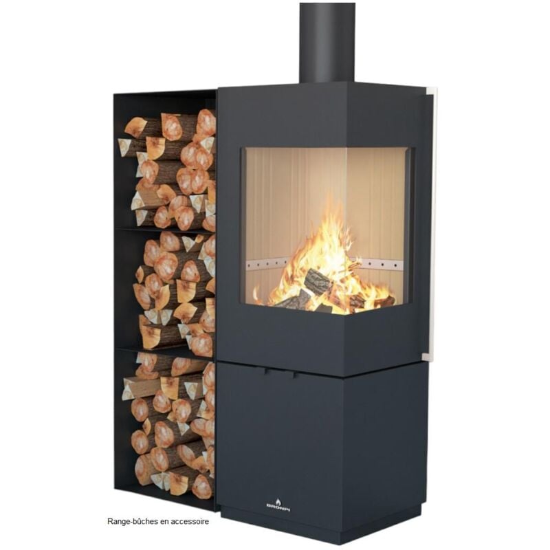 Bronpi - Poêle à bois raccordable Bombay - e 6 kW Avec kit air