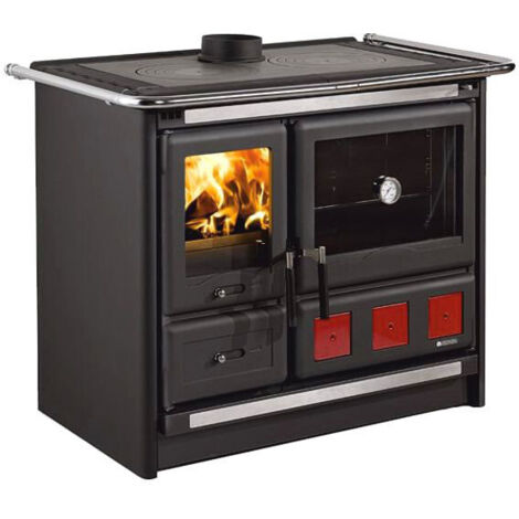 Poêle à bois – Rosa XXL 5.0 VST Acier, finition anthracite, 107 x 67 cm, h 86 cm, 11 kW – La Nordica