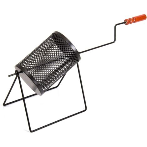 Poêle à châtaignes en acier avec manche tournant en bois – Longueur 40 cm – Parois perforées pour cuisson uniforme – Mille