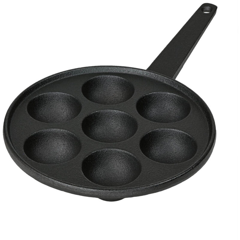 Poêle à escargots en fonte Poffertjes à 7 puits petit adaptée à l'induction