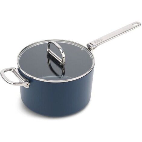 Poêle à frire antiadhésive Joseph Joseph Space de 23 cm (5,4 qt), poignée rabattable de en acier inoxydable, convient à l'induction, four jusqu'à 232°C, rangement facile.