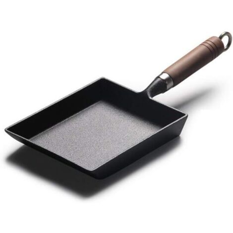 Poêle à Frire antiadhésive pour plaques de Cuisson à gaz, à Induction et électriques, poêle à Frire carrée en Fonte pré-assaisonnée, poêle à Frire sans Graisse