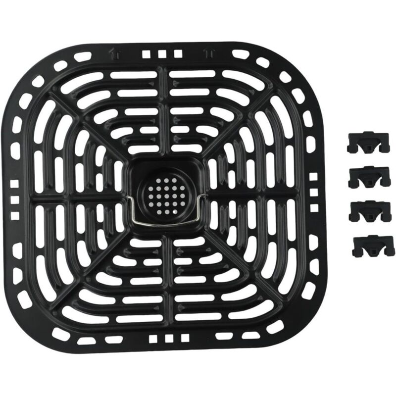 Poêle à frire de rechange en acier au carbone antiadhésive avec design perforé pour une répartition homogène de la chaleur avec pare-chocs en silicone