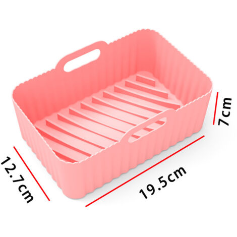poêle à frire double poêle à gel de silice accessoires de poêle à frire à air tampon de gel de silice(rose)