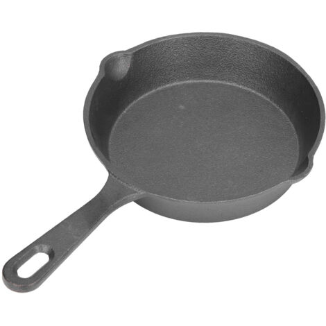 Poêle à frire en fonte de 14 cm, antiadhésive à fond plat pour cuisine