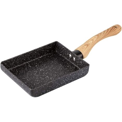 Poêle à Frire Tamagoyaki Omelette Poêle Noire Poêle à œufs Crêpe Marmite de Cuisine Marmite à Petit-déjeuner Mini poêle de Cuisson,Black
