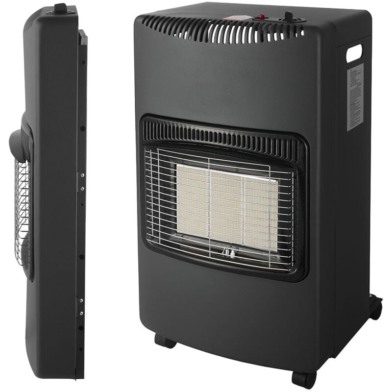 Poele à gaz pliable 4,2KW Noir Allumage Piezo Chauffage d'appoint gaz Intec