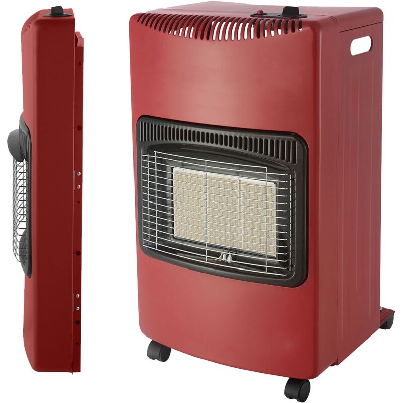 Poele à gaz Rouge pliable 4,2KW Allumage Piezo Chauffage d'appoint gaz Interieur Intec