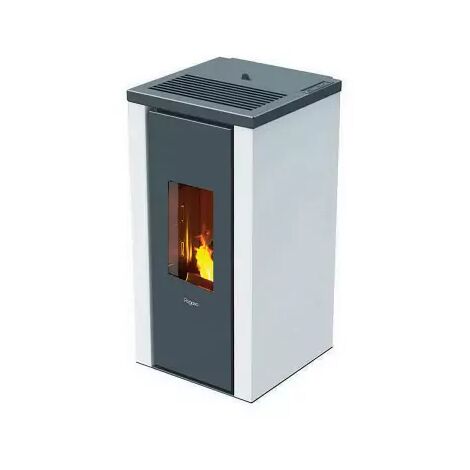 Poêle à granulés 7 kW – Efficacité 90% – Brasero en fonte – Installation hermétique avec prise d'air externe – Pegaso