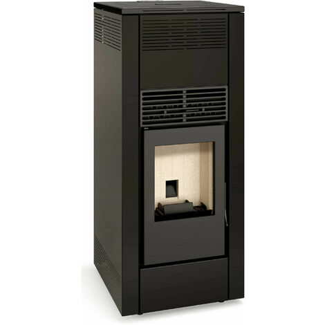 Poêle à granulés 8kW noir – Rendement 94% – Autonomie 68h – Raccordement Ø80mm – Classe énergétique A+ – Pour espaces jusqu'à 195m³ – Ferlux - MARA 8 KW