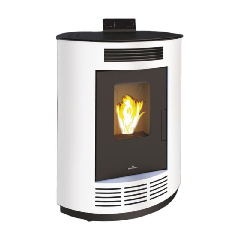 Poêle à granulés d'angle Bronpi Nina 9 kW Blanc