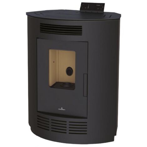 Poêle à granulés d'angle - BRONPI Nina 9 kW Noir